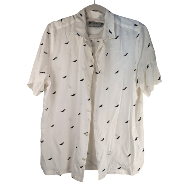 AllSaints Men’s illume Relaxed Fit Short Sleeve Button-Down Camp Shirt M - Picture 4 of 14